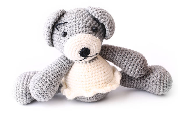 istock knitted toy bear handmade wool warm 492318534