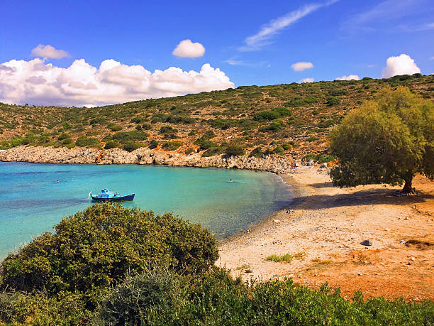 Beach of Agia Dinami, Mastichochoria, Chios, Greece stock photo