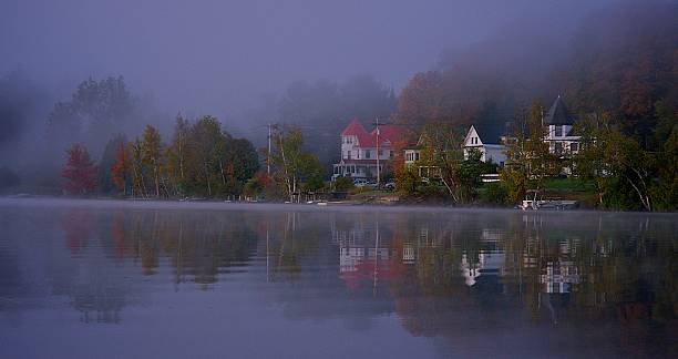 Fall in Lake Placid stock photo