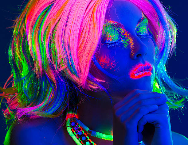 istock Women Portrait in Ultraviolet Light 492333191