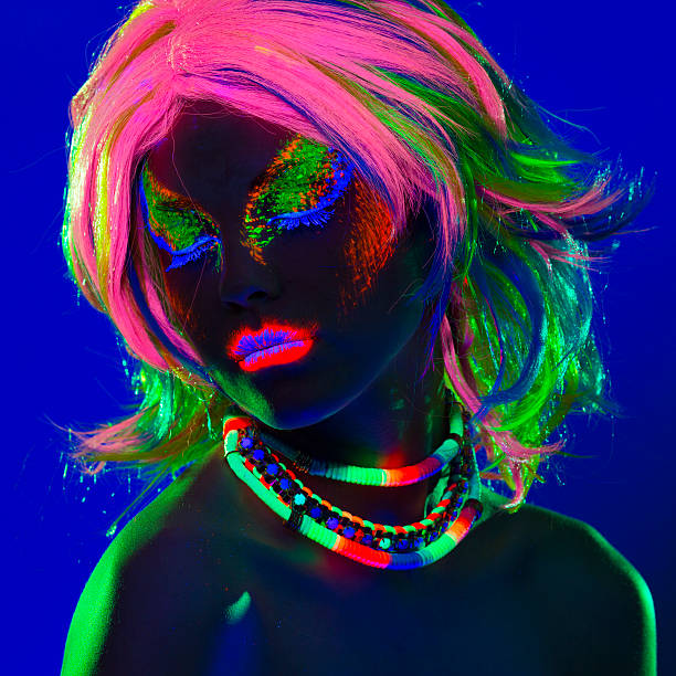 istock Women Portrait in Ultraviolet Light 492333205