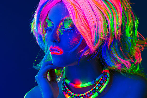 istock Women Portrait in Ultraviolet Light 492333209