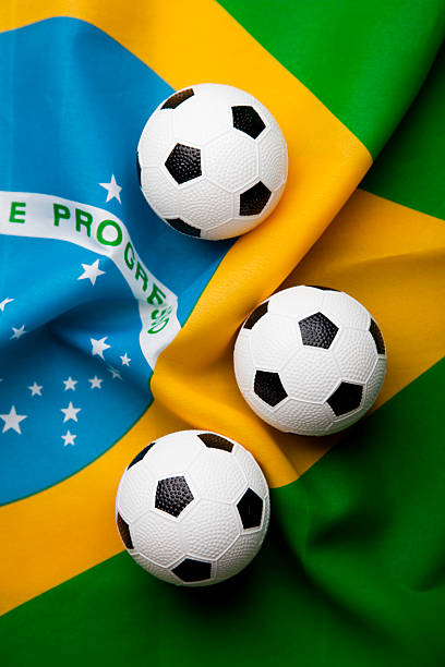 istock Brazilian flag with football 492333469