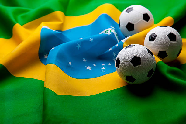 istock Brazilian flag with football 492333563