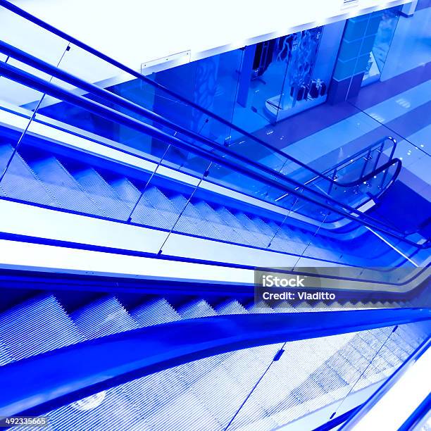 Moving Escalator With Stairs Stock Photo - Download Image Now - Activity, Airport, Architecture