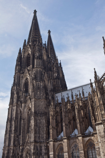 the two towers of Cologne Cathedral from the back 