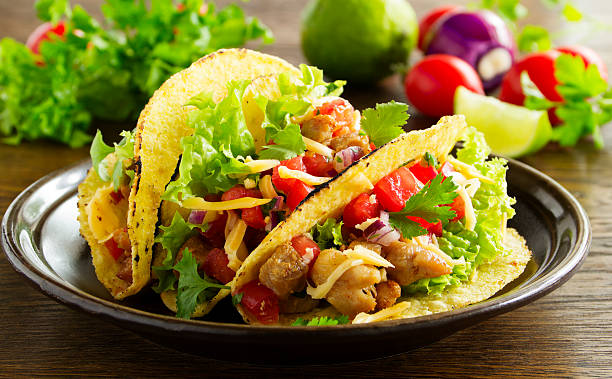 istock Tacos with pork and tomato salsa. 492338667