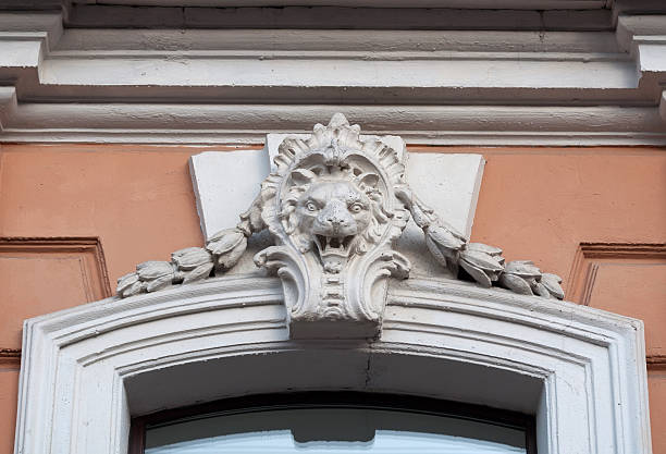 istock Fragment an ancient building decorated with bas-reli 492339467