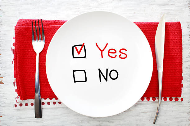 istock Yes or No concept on white plate 492357938