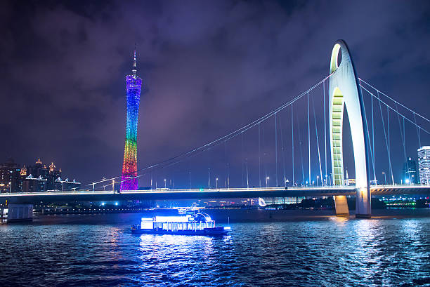 istock night view of Guangzhou Tower and Pearl River 492358218