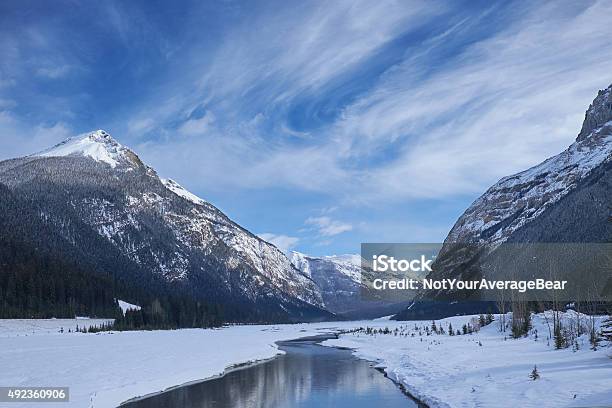 Canada Rocky Mountains With River And Reflections Stock Photo - Download Image Now - 2015, Alberta, Banff National Park