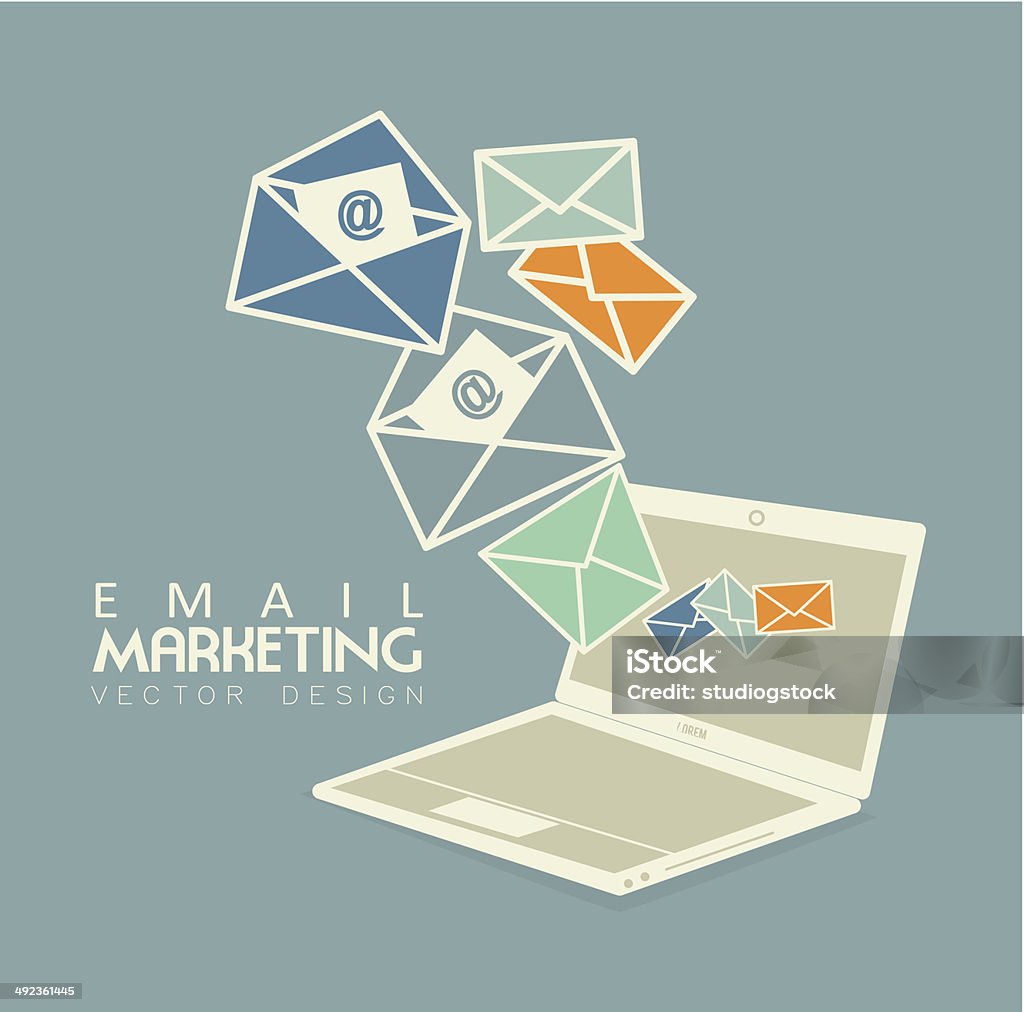 email marketing email marketing over blue bacground vector illustration Advertisement stock vector