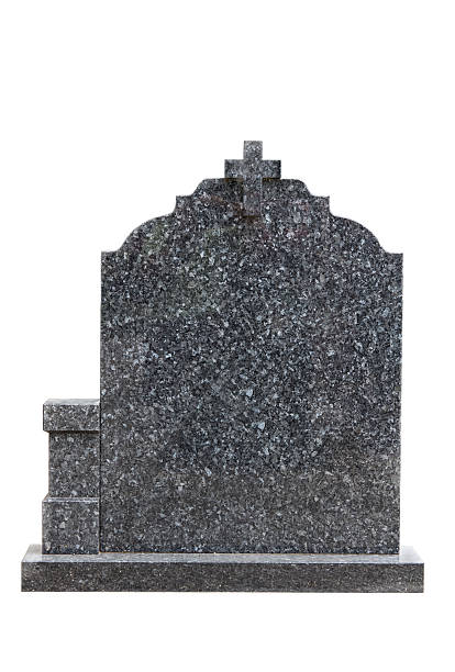 istock Blank gravestone isolated on white ready for inscription 492363671