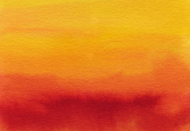 Hand painted gradient of red orange and yellow stock photo