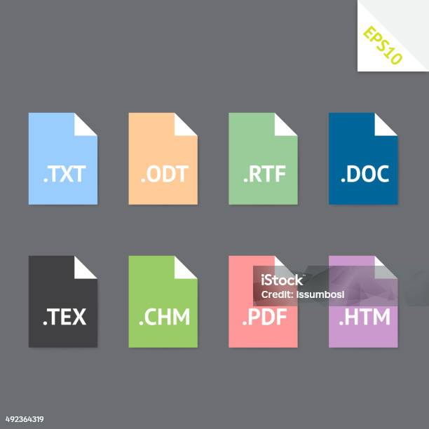 Texte Formats De Fichier Vecteurs libres de droits et plus d'images vectorielles de Application mobile - Application mobile, Blanc, Bleu