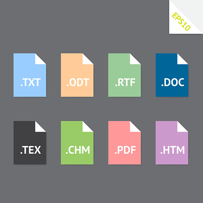 Text File Formats Stock Illustration - Download Image Now - Blue ...