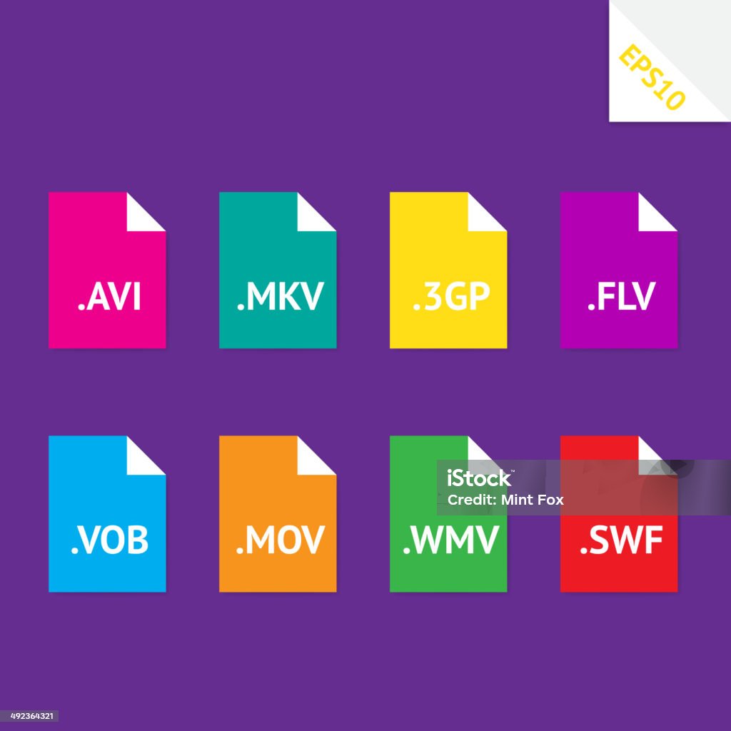 Video File Shape Video File Formats Stock Illustration - Download Image Now - Blue ...