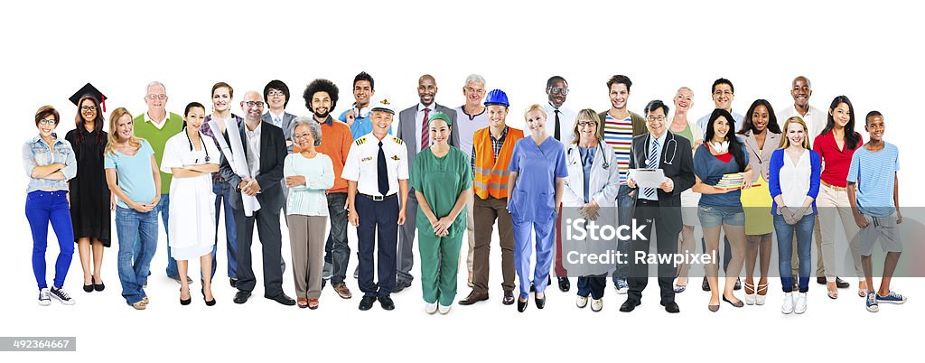 Gruppo di persone, multietnico diversi mestieri misti - Foto stock royalty-free di Occupazione