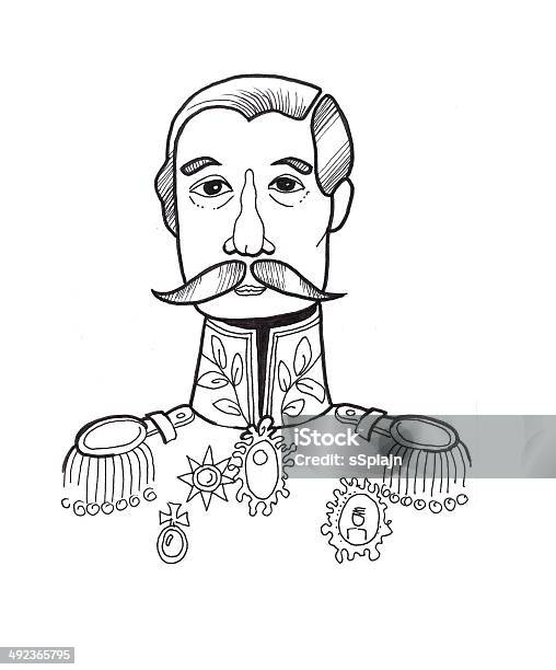 Retrato De Um Homem - Arte vetorial de stock e mais imagens de Batalha - Guerra - Batalha - Guerra, Bigode, Coleção