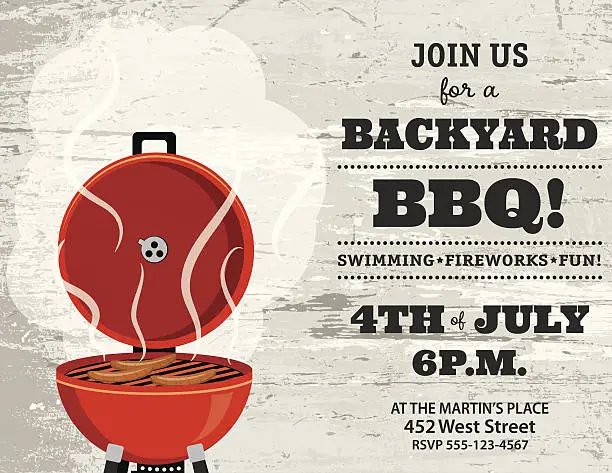 Vector illustration of BBQ Invitation Template