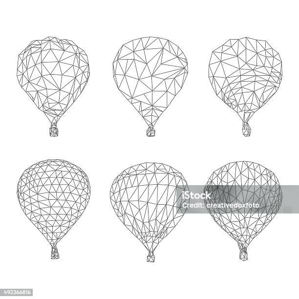 Hot Air Balloon Polygon Vector Stock Illustration - Download Image Now - 2015, Adventure, Air Vehicle