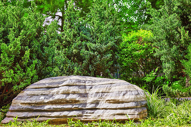 Typical Chinese garden,  park with bizarre rocks. Beijing, ChinaTypical Chinese garden,  park . Beijing, China