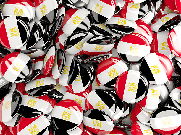 istock Background with round pins with flag of egypt 492371284