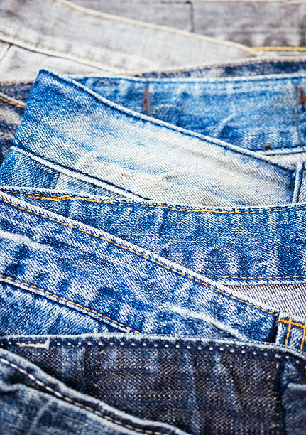 istock Blue Jeans Denim Stacked clothing 492372058