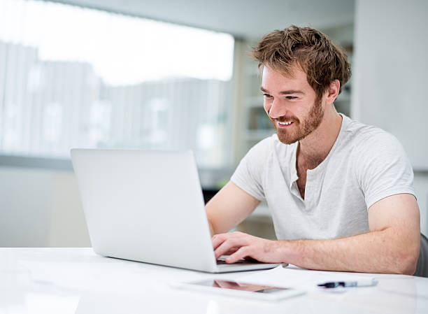 istock Casual business man working at home 492383776