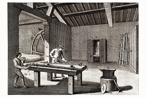 ironworking 18 世紀ディドロ encyclopedia - restoring industry machine part innovation点のイラスト素材／クリップアート素材／マンガ素材／アイコン素材