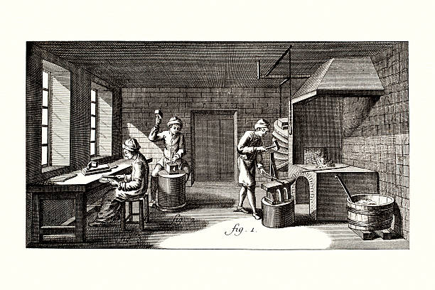 ironworking 18 世紀ディドロ encyclopedia - restoring industry machine part innovation点のイラスト素材／クリップアート素材／マンガ素材／アイコン素材