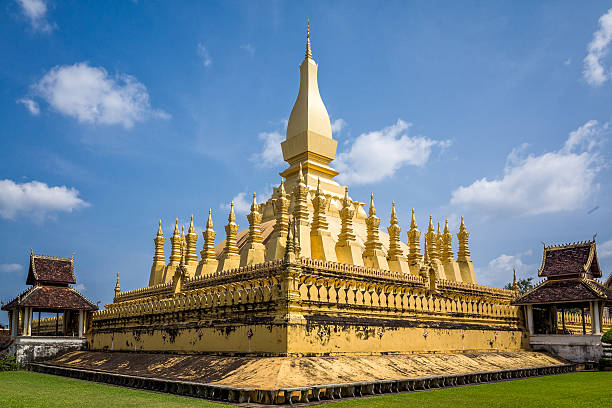 Wat That Luang in Vientiane stock photo