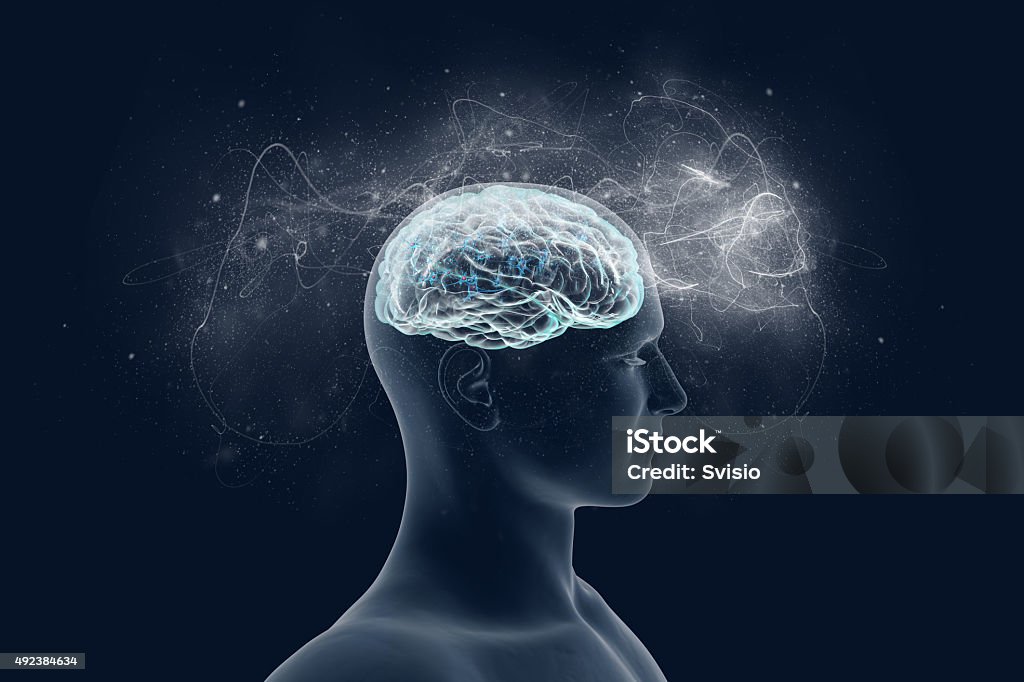 Human brain and its capabilities. Human brain and its capabilities. Conceptual vision. Human Brain Stock Photo