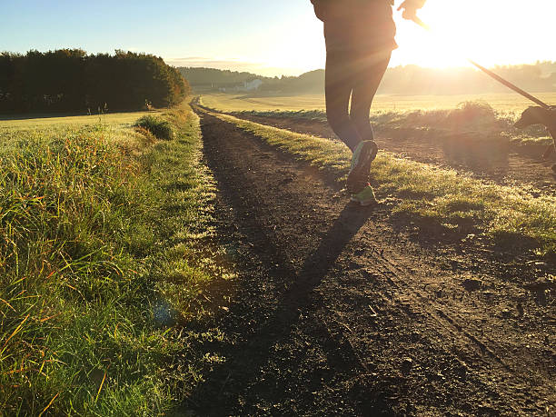 Early morning runs with her dog