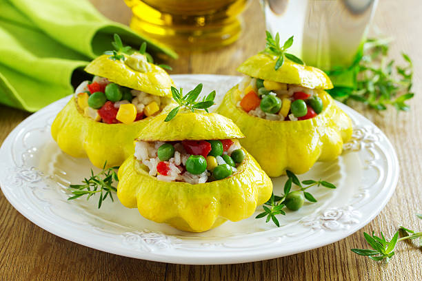 istock Small scallops stuffed with rice and vegetables. Selective focus. 492390872