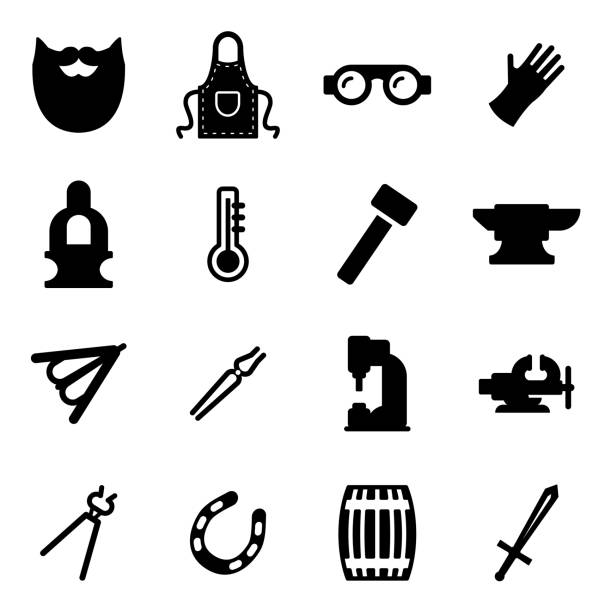 Blacksmith Icons This image is a vector illustration and can be scaled to any size without loss of resolution. michael owen stock illustrations