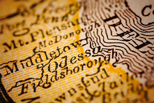 istock Odessa, Delaware on an Antique map 492391446