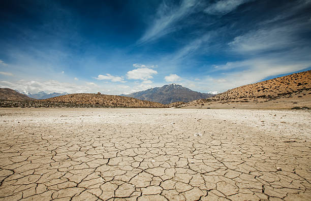 lago seca de dhankar - cracked dirt clay desert - fotografias e filmes do acervo
