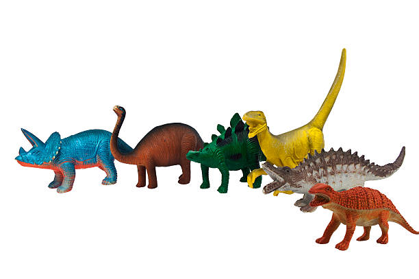 Isolated dinosaurs toys photo.