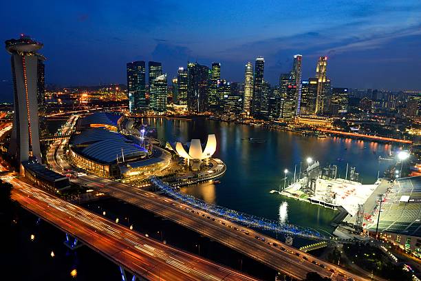 istock Singapore's Central Business District at night 492398643