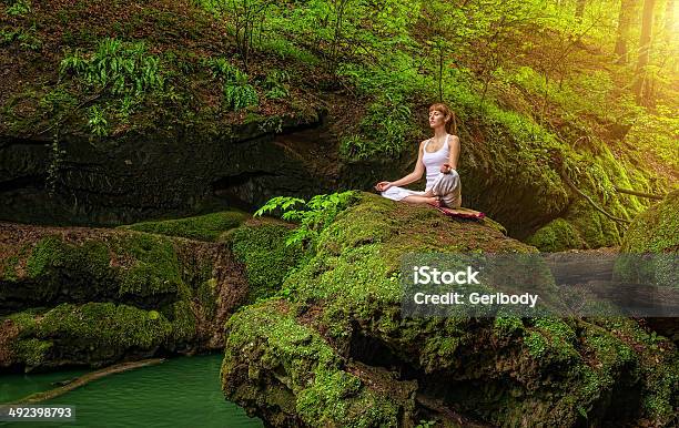 Frau In Entspannung Pose Im Ardha Padmasana Stockfoto und mehr Bilder von Baum - Baum, Baumpose, Buddhismus