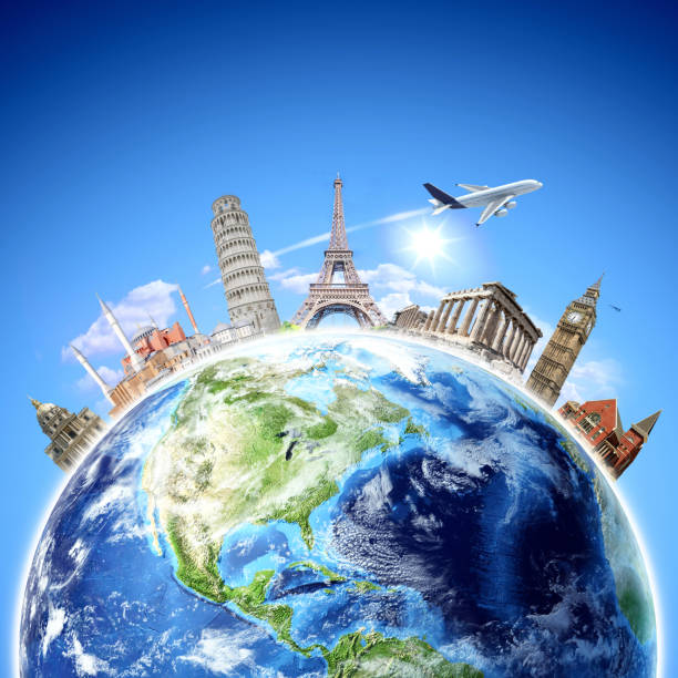 istock Travel background with famous places 492399020