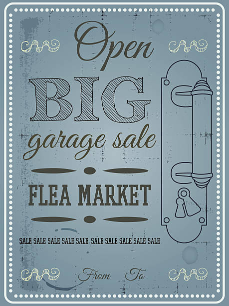 vintage плакат векторные - garage sale sale poster sign stock illustrations
