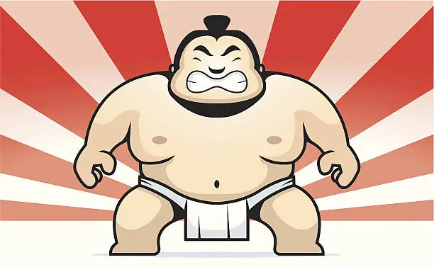 Vector illustration of Sumo Wrestler