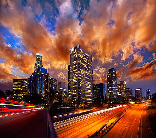 istock Downtown LA night Los Angeles sunset skyline California 492400351