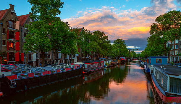 istock Boats on Amsterdam Canal 492400983