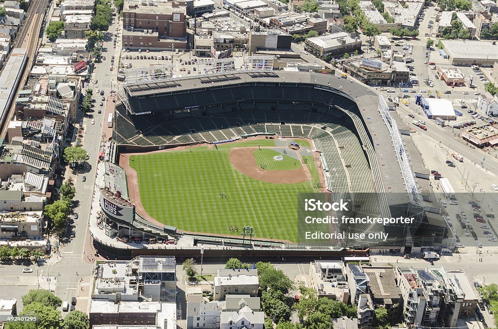 Stade Wrigley Field stadium Vue aérienne de chicago - Photo de Wrigley Field libre de droits