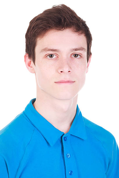 istock Young handsome man in blue t-shirt isolated on white 492401979