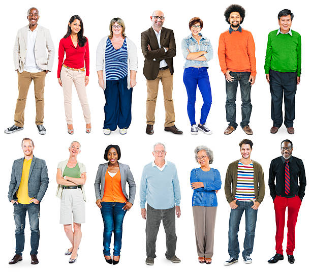 Full Length of Diverse Multiethnic People in a Row Full Length of Diverse Multiethnic People in a Row origins photos stock pictures, royalty-free photos & images
