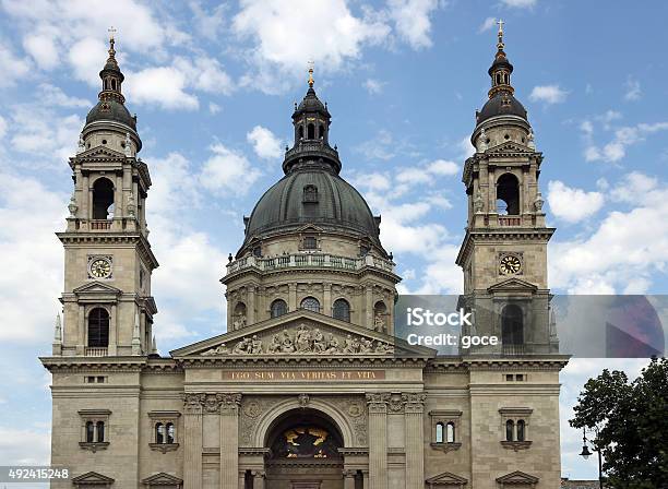 Saint Stephens Basilica Budapest Hungary Landmark Stock Photo - Download Image Now - 2015, Architectural Dome, Architecture